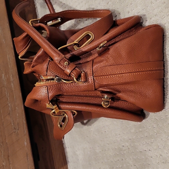CHLOE Marcie medium leather satchel in rust - Picture 3 of 16